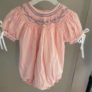 Pink Smocked Bubble - 24m